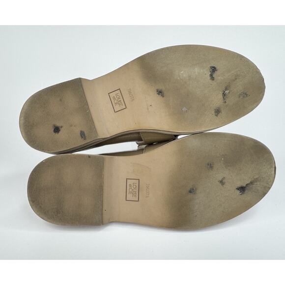 Louise et Cie Exlixen Loafers Women’s 7M Beige Patent Leather Gold Buckle Preppy - Picture 9 of 11